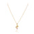 Golden Little Bear Pink Star Zircon Pendant