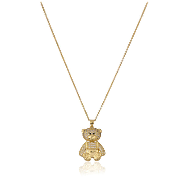 Golden Bear Movable neck Zircon Pendant