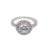 Silver Round Middle Pink Stone CZ Ring