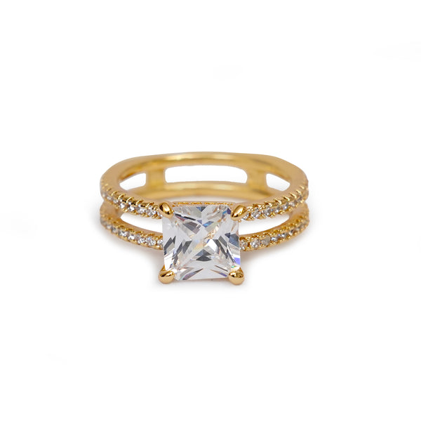 Golden Crown CZ Ring