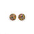 Golden Semi-Circle Multi colored CZ Studs
