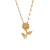 Golden Flower 18K Gold Plating Pendant with CZ work