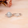 Silver Geometric Design CZ Ring Set of 2