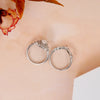 Silver Geometric Design CZ Ring Set of 2