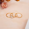 Golden Geometric Waterdrop CZ Ring Set of 3