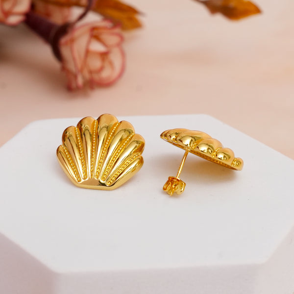 Golden Sea Shell Studs