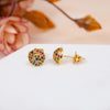 Golden Semi-Circle Multi colored CZ Studs