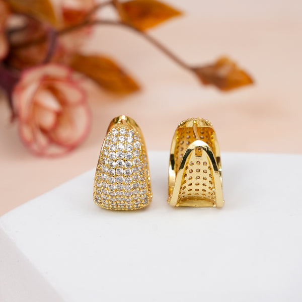 Golden Double side CZ earrings