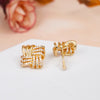 Golden Square CZ 18K gold Plating Studs