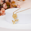 Golden Flower 18K Gold Plating Pendant with CZ work
