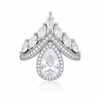 Silver Water Droplet Zircon Ring