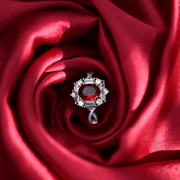 Red Ruby Retro Style Ring