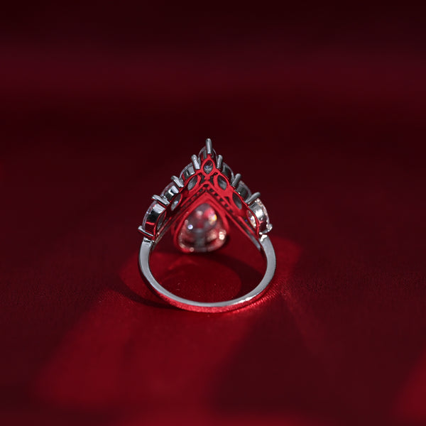 Silver Water Droplet Zircon Ring