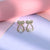 Gold Plated Bow Knot Pearl Zircon Ear Studs
