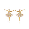 Gold Plated Pearl Dancing Girl Ear Studs