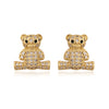Gold Plated Zircon Bear Ear Studs
