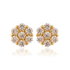 Gold Plated Flower Zircon Ear Studs