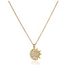 Gold Plated Sun Moon Zircon Pendant