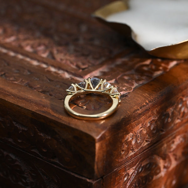 Gold Plated Korean Style Artificial Stones Ring