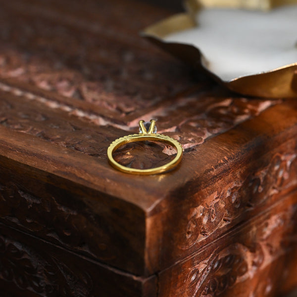 Gold Plated Zircon Minimal Ring