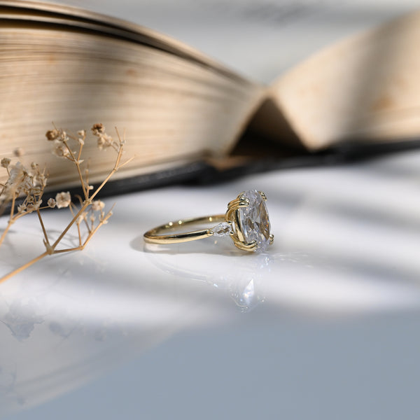 Gold Plated Oval Shaped Zircon Ring