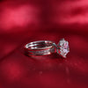 Silver Double Color Cocktail Ring