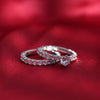 Silver Full Zircon Set of 2 Rings
