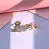 Gold Plated Zircon Bear Ear Studs