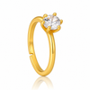 Gold Plated Single Stone Crown Ring