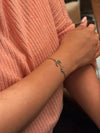 Rhodium Floral Moon Bracelet