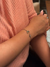 Rhodium Floral Moon Bracelet