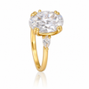 Gold Plated Oval Shaped Zircon Ring