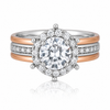 Silver Double Color Cocktail Ring