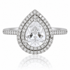 Silver Pear shaped Zircon Ring