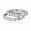 Silver Full Zircon Set of 2 Rings