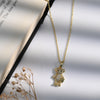 Golden Little Bear Zircon Pendant