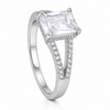 Silver Square Zircon Ring