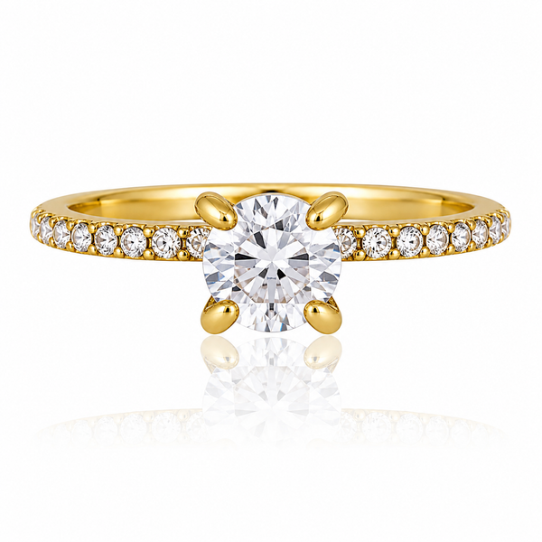 Gold Plated Zircon Minimal Ring