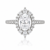 Silver Elipse Eye Design Zircon Ring