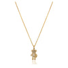 Golden Little Bear Zircon Pendant