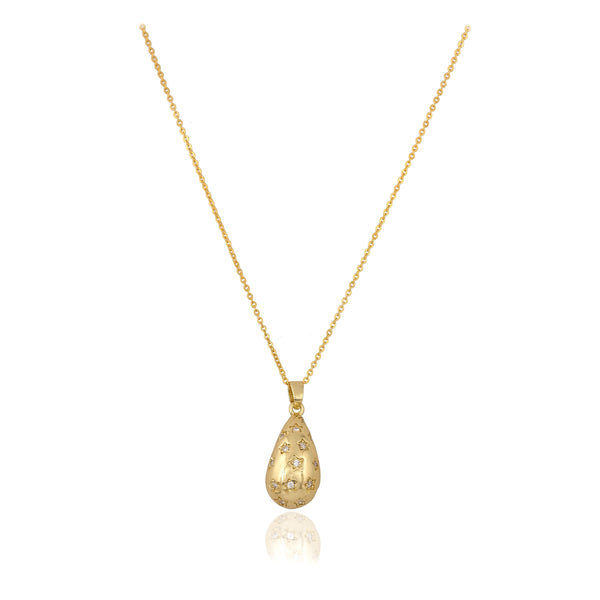 Golden Drop shaped Zircon pendant