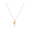Golden Little Bear Pink Star Zircon Pendant
