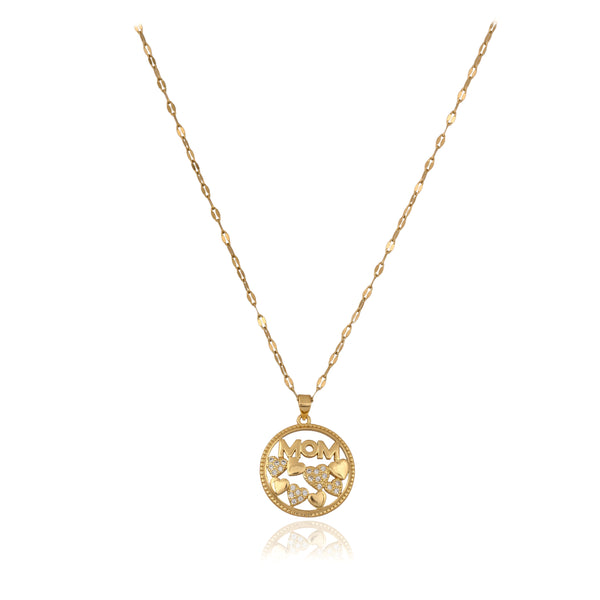 Golden MOM Zircon Pendant