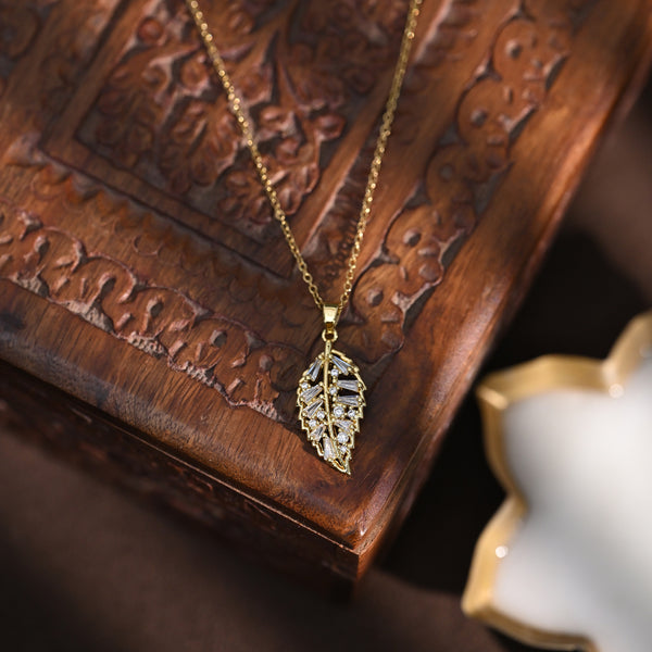 Gold Plated Leaf Pendant
