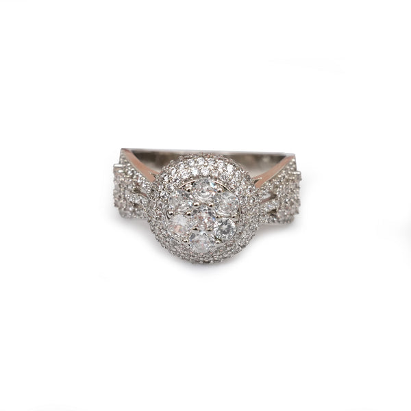 Silver Luxurious Round Big CZ Ring