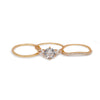 Golden Geometric Waterdrop CZ Ring Set of 3