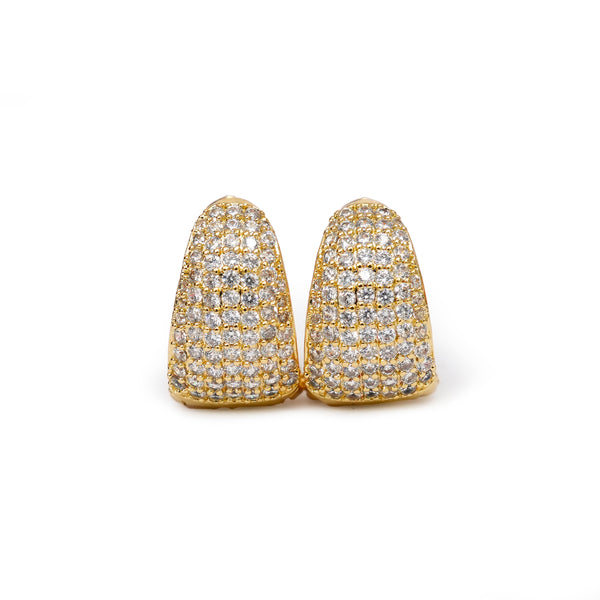 Golden Double side CZ earrings