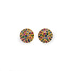 Golden Semi-Circle Multi colored CZ Studs