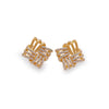 Golden Square CZ 18K gold Plating Studs