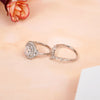Silver Geometric Design CZ Ring Set of 2